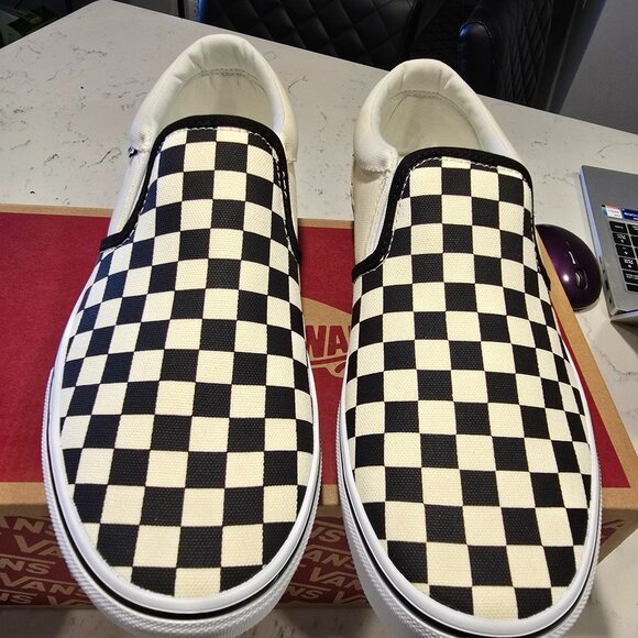 VANS Asher Checkerboard - classic slip on vn000seqipd MEN'S SIZE 10 NEW - Picture 1 of 11